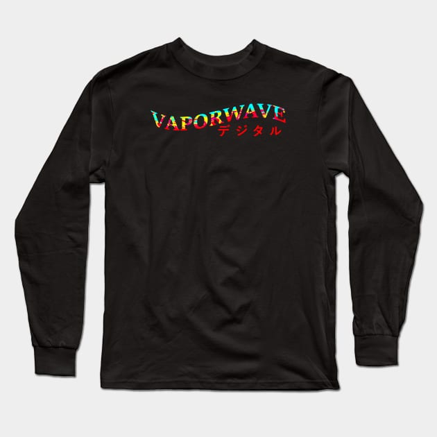 Vaporwave Digital Color Long Sleeve T-Shirt by Widmore